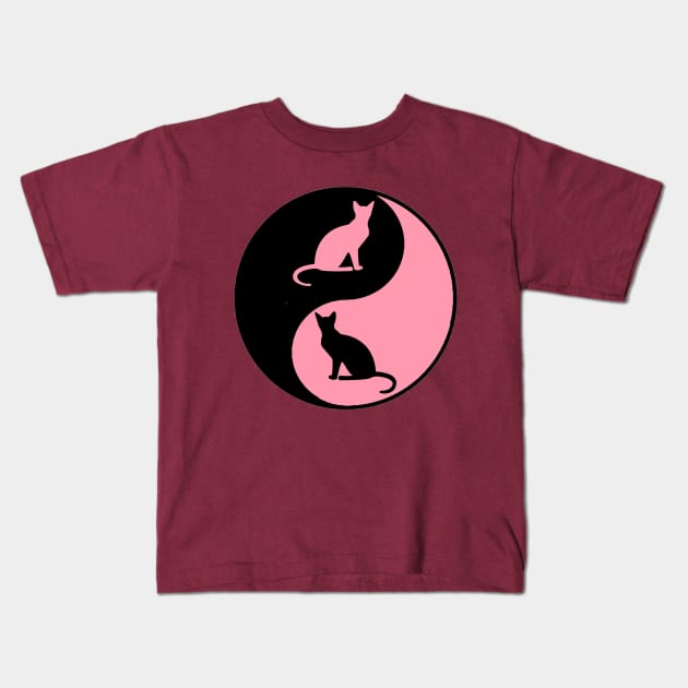 cat yin yang Kids T-Shirt by CATUNIVERSE